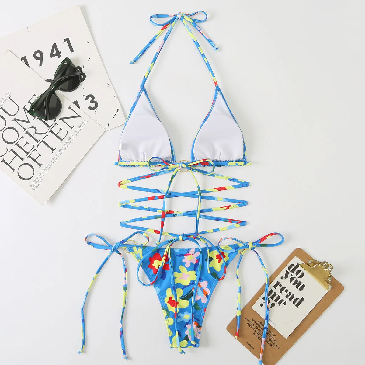 Kostenloser Versand Trägerlose Bandeau-Badeanzüge Buntes Camouflage-Muster Chicas En Bikini Guapas Hot Super Micro Bikini Logos