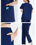 V-Ausschnitt Medizinische Uniform Sets für Damen Dreieckiger Ring Melange Schmale Stilloutfits Zahnärztliche Krankenhaus Arbeitsanzüge 202