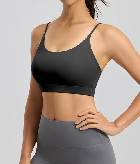 Six-string Cross Back Sport-BH für Damen – Sommer dünner Stil Spandex/Polyester UV-Schutz Geeignet für Yoga und Fitness