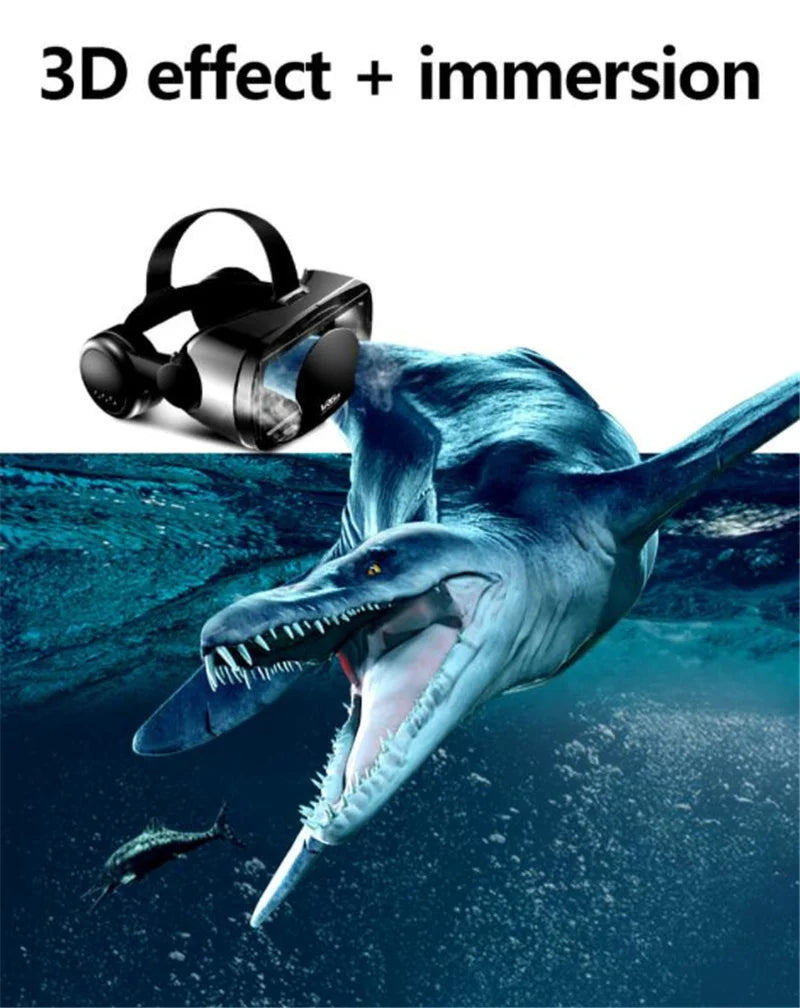 Virtual Reality VR Brille IMAX Riesiger Bildschirm HD 3D Brille Google Cardboard Box VR Headset Helm für 5-7" Telefon, unterstützt Gamepad