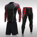Herren Kompressions-Sportanzug Schnelltrocknend Schweißableitend Fitness Training MMA Kit Rashguard Herren Sportbekleidung Jogging Laufbekleidung
