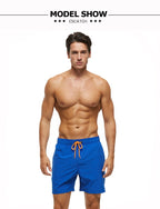 Escatch 2026 Sommer Herren-Badebekleidung Einfarbig Multicolor Polyester-Netzfutter Seitliche Reißverschlusstasche Maillot De Bain Homme Sportshorts