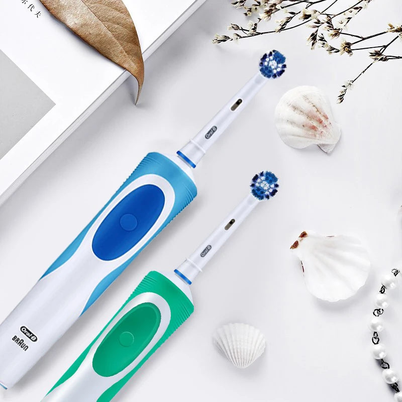 Oral B Elektrische Zahnbürste 2D Rotierende Vibrationsreinigung Ladezahnbürste Cross Action Borsten Mundpflege 4 Geschenk-Bürstenköpfe gratis