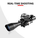 4-12x50 Zielfernrohr Beleuchtetes Absehen Entfernungsmesser Gewehr Holografisches 4 Absehen Visier 20mm Rot Grün Laser Für die Jagd
