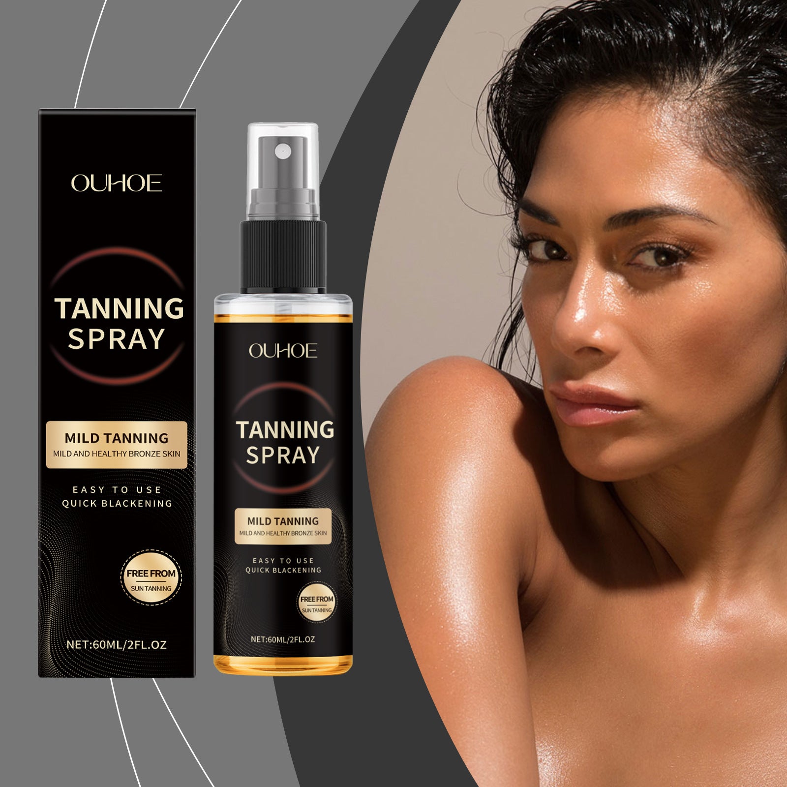 Bräunungsspray Sonnenbräune Beschleunigter Bräunungseffekt Glänzende Bräune Feuchtigkeitsspendendes Sommer Strand Sonnenbad Selbstbräunungsnebel