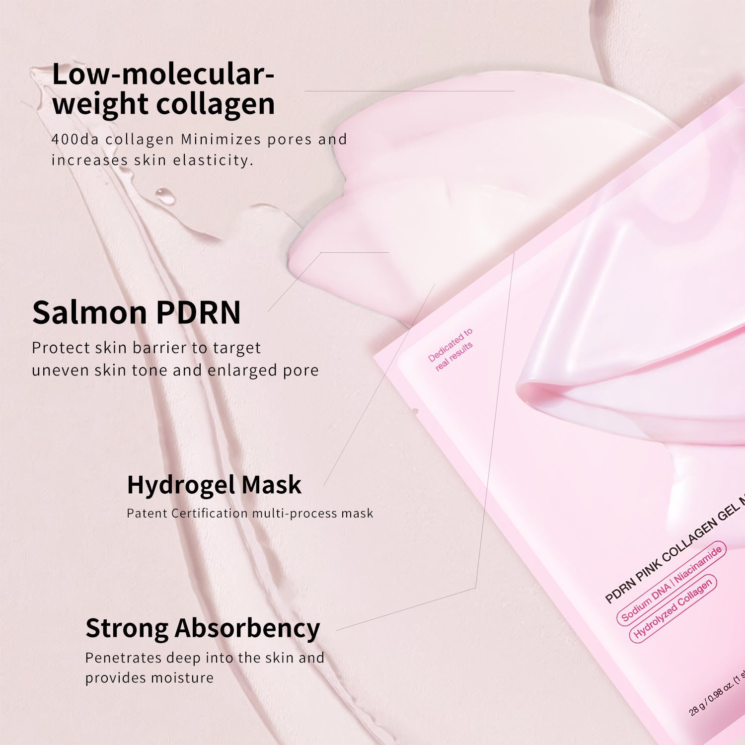 Übernacht-Kollagenmaske Tiefenwirksame Anti-Falten-Maske mit Lachs-DNA PDRN für Glasglatte Haut, Straffung, Verbesserung der Elastizität, Koreanische Hautpflege