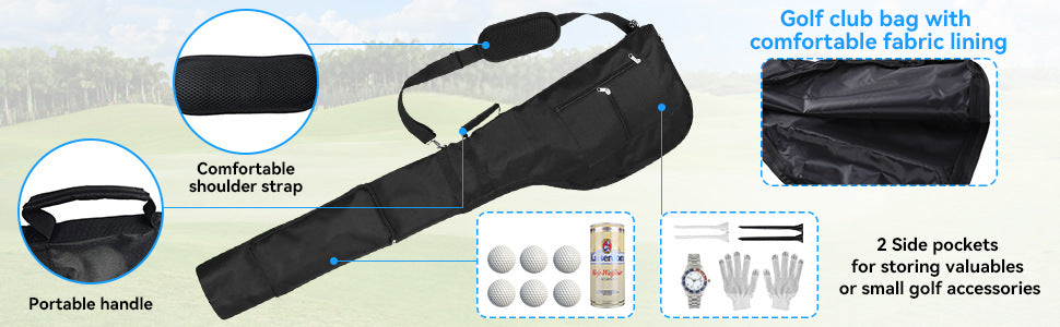 Golf Sonntagstasche Golfschlägertasche Mini-Golftasche Trainings-Übungs-Golftasche Reiseetui faltbar