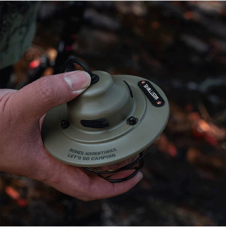 Tragbare Campinglaternen Retro Hängezeltlampe Wasserdichte Dimmbare Campinglampe 1200mAh für Wandern Angeln Notfalllaterne