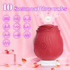 Leistungsstarker Saugvibrator für Frauen Vakuum-Klitorisstimulator Oralsauger für weibliche Brustwarzen Klitoris-Sauger Vibrations-Sexspielzeug für Erwachsene Rosen-Spielzeug