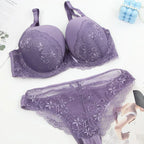 DaiNaFang Sexy BH-Set Grün Schwarz Beige Rot Weiß Lila Spitze Schleife Blumen Unterwäsche für Damen Übergröße Dessous