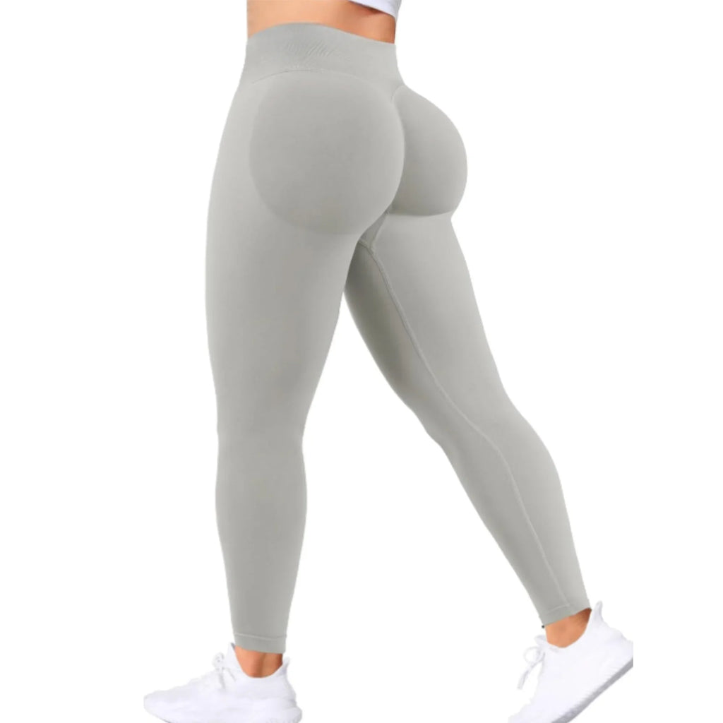 Nahtlose Damen-Yogahose mit festem Bund, dreifachem Bund, sexy, hüfthebend, enge Sporthose, Fitness-Trainings-Yogahose