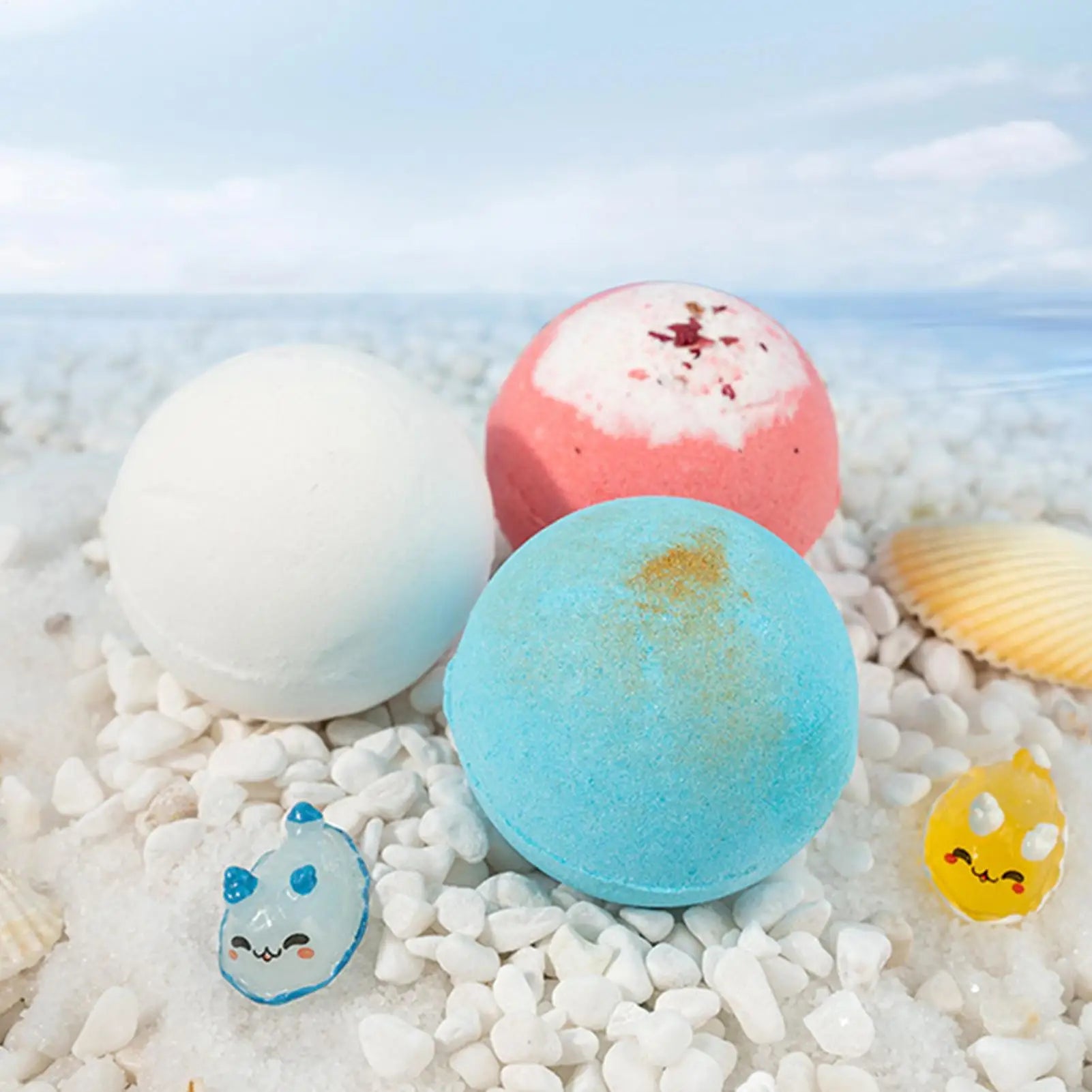 12 Stück Kinder-Badebomben mit Überraschungs-Meerestierspielzeug im Inneren, Ocean-Badesalzbälle, einzigartig, lindert Müdigkeit, sichere Inhaltsstoffe Zweitbild