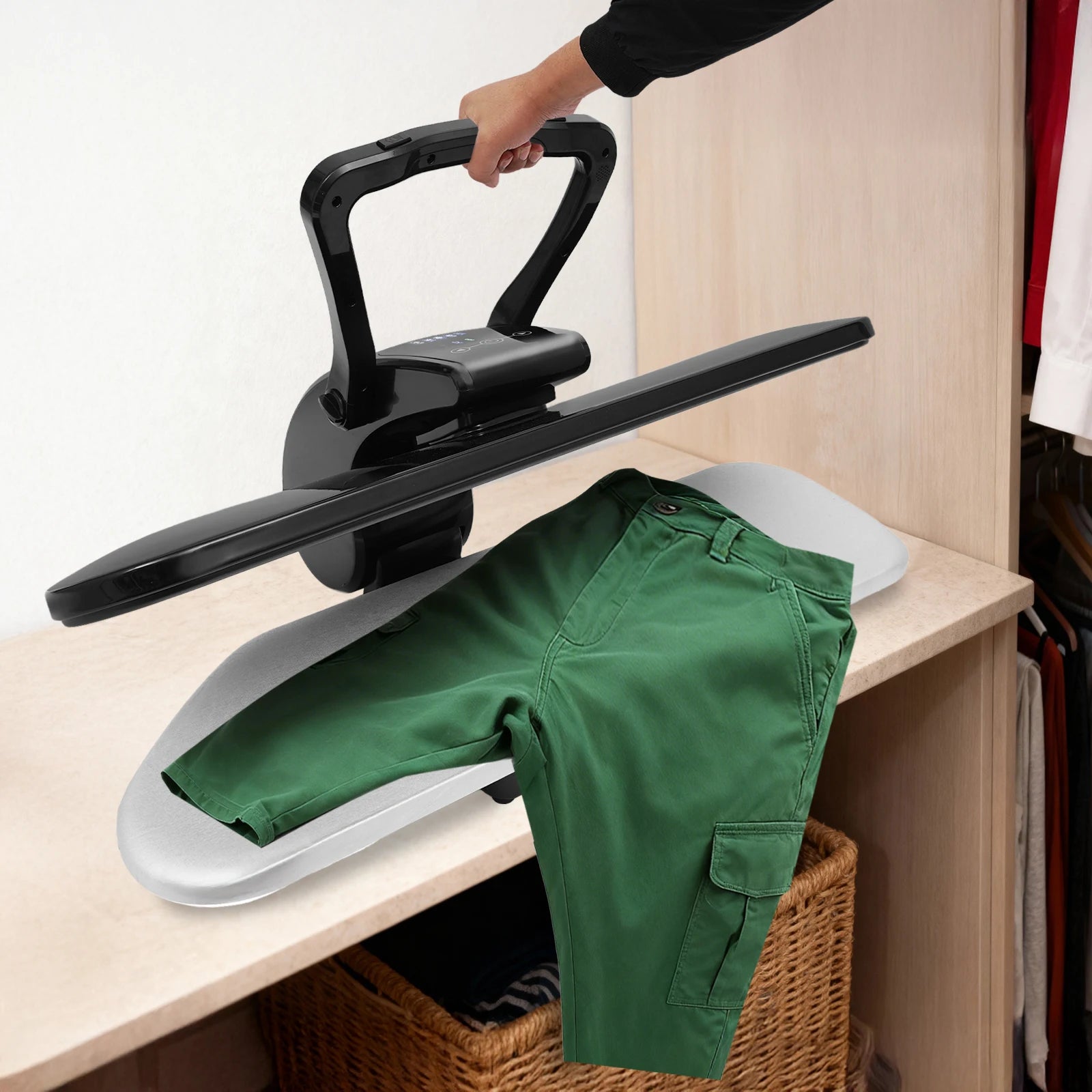 Heavy-Duty Fabric Press Machine 2200W, 36 Inch Steam Press with 5 Fabric Settings & Touch Screen for Home Clothing Store