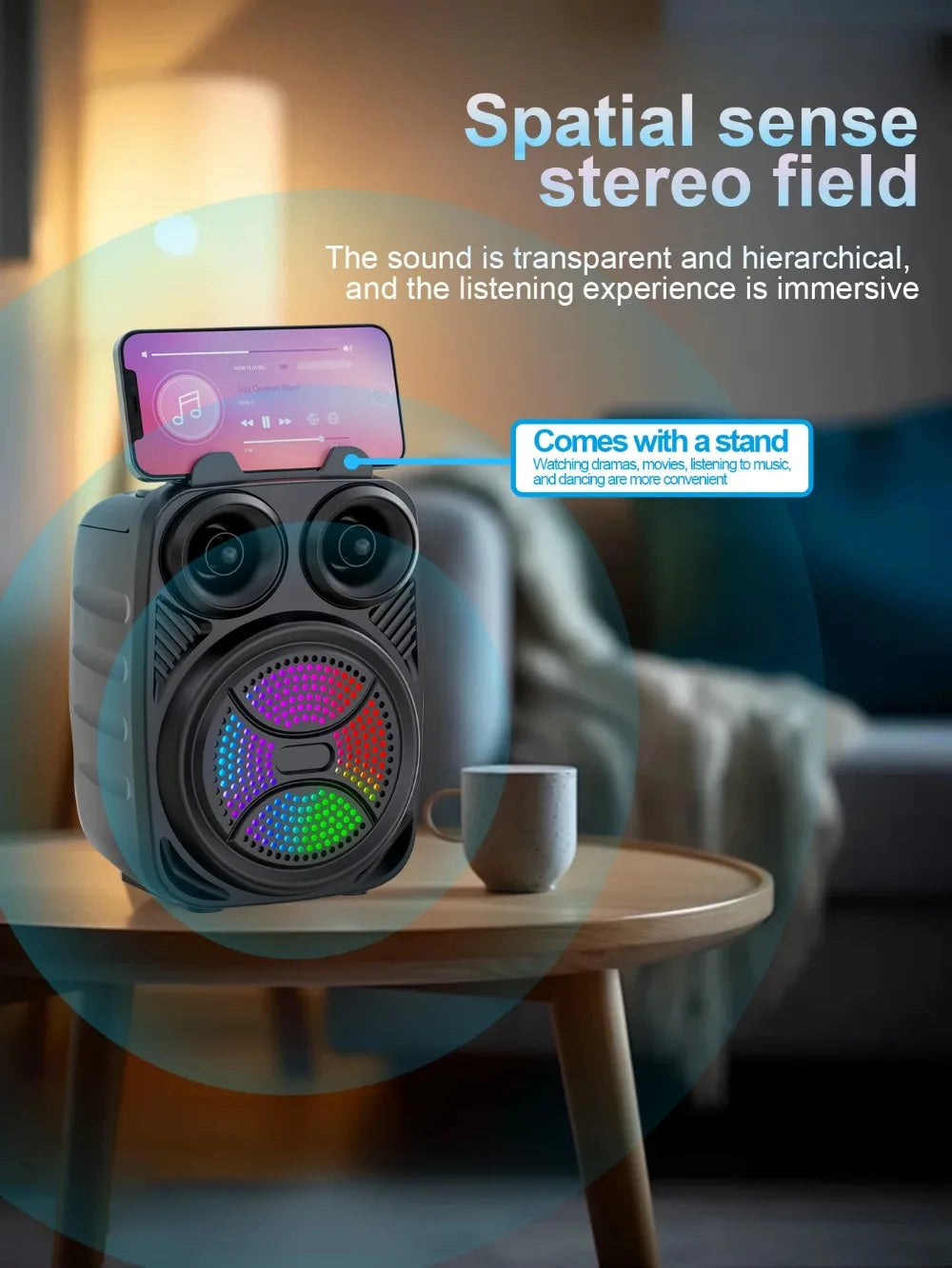 500mAh Bluetooth-Lautsprecher Soundbox Hochleistungs-Bluetooth-Lautsprecher TF-UDisk-Karaoke-Handlautsprecher Subwoofer zum Tanzen