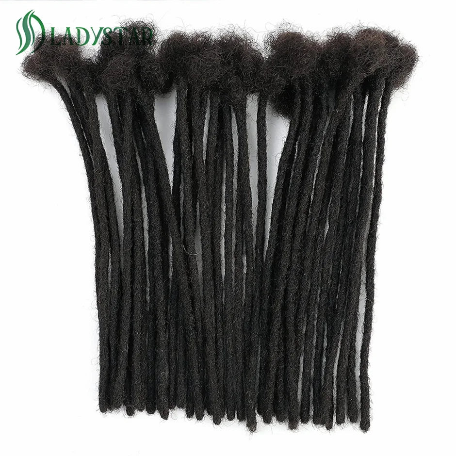 Echthaar-Dreadlocks-Extensions Brasilianisches Echthaar Dreadlocks Handgefertigte Dreadlocks für Frauen/Männer 8-24 Zoll