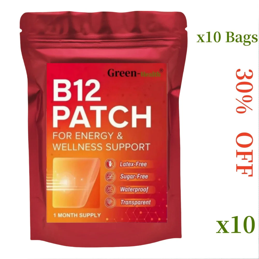 Tägliches B12 Pflaster Transdermal Selbstklebende Natürliche Mischung 30 Stück für 1 Monat Vitamin B12 Pflaster