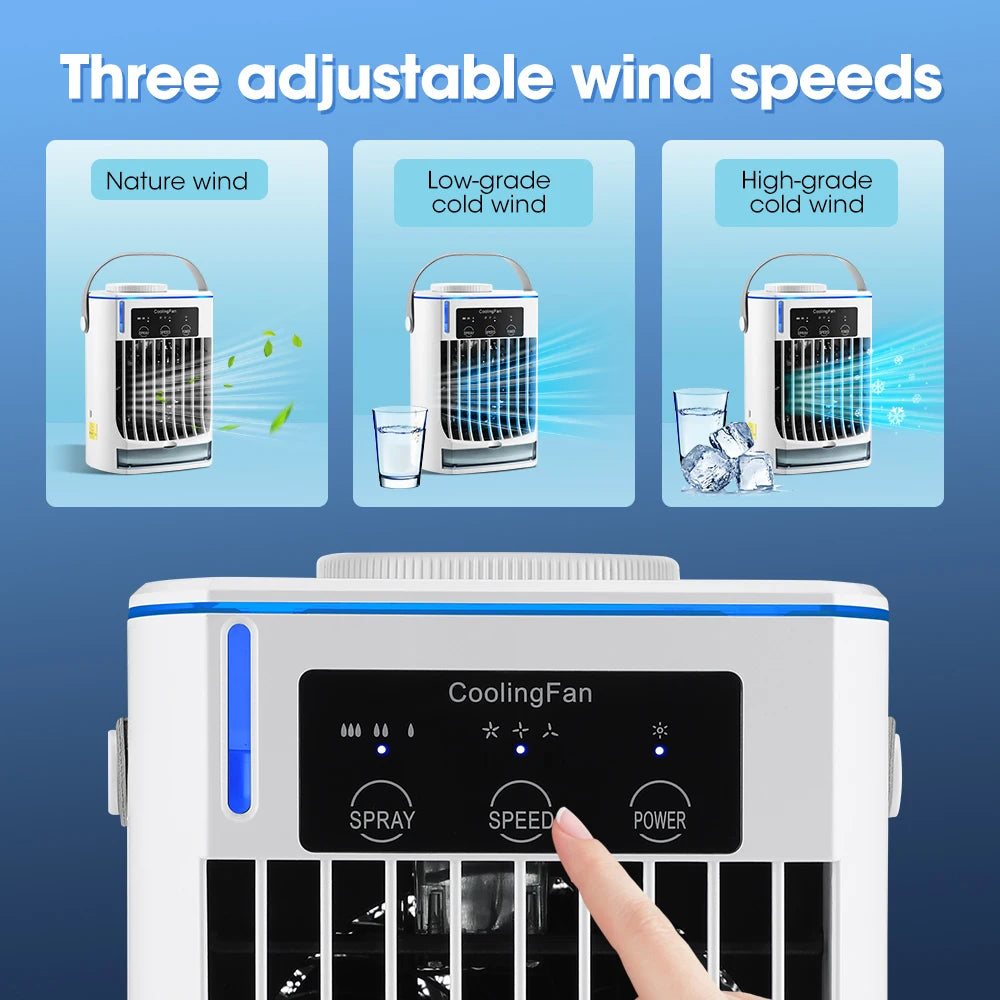 Mini-Klimaanlage Luftkühler Ventilator Tragbarer Wasserkühlungsventilator Mobile Klimaanlage für Zimmer, Büro, Autos