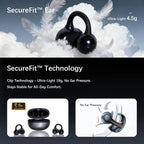 UYUXIO BT 5.4 Clip-on-Ohrhörer Kabellose Open-Ear-Kopfhörer mit 72H Spielzeit Langer Akkulaufzeit Over-Ear-Ohrhörer für Sport Workouts
