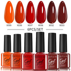 LILYCUTE 6PCS Gel-Nagellack-Set Sommer Neon Nagellack-Gel-Kits für DIY Nagel Semi-Permanenter UV-Lampe Gellack Nagellack-Set