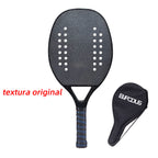 Vollcarbon 3K Faser Strandtennisschläger raue Oberfläche professioneller Schläger für Herren und Damen mit Schutzhülle