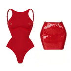 2026 2tlg. sexy Damen-Badeanzug, einteilig, weibliche Bademode, unifarben, Biquini, hoch geschnitten, Monokini, Push-Up-Badeanzüge, Strandmode