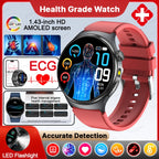 Neue genaue EKG-Smartwatch, Blutfettwerte, Fünf-Organe-Gesundheitscheck, Körpertemperatur, BT-Anruf, Sport-Smartwatches für Herren 2026