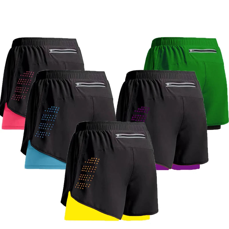 Neue Herren Laufshorts Gym Sportshorts 2 in 1 Schnelltrocknende Workout Trainings Gym Fitness Jogging Short Pants Sommer Herren Shorts Hauptbild