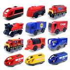 Elektrische Zuglokomotive Magnetisches Auto Druckguss-Modell Steckplatz passend für alle Marken Holzzugschienenbahn für Kinder Spielzeug W02