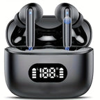 UYUXIO Kabelloser Kopfhörer 40 dB Geräuschunterdrückung Bluetooth 5.3 Kopfhörer ENC mit LED-Anzeige HD TWS Ohrhörer Transparenzmodus