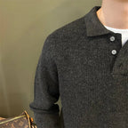 Herren Winter Norwegerpullover Einfarbig Polo Rollkragen Gestrickte Pullover Lässige Retro Warme Strickwaren Elegante Y2K Streetwear Jersey Hombre