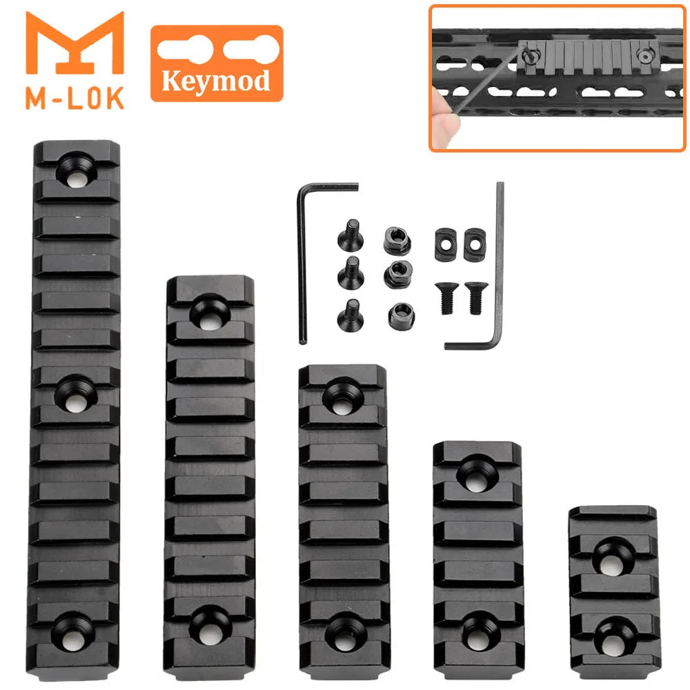 Jagd Taktische Picatinny Schiene 3-13 Slots 20mm Aluminium Schienenadapter Halterung für Keymod / M-LOK System Handschutz Zielfernrohr Montagebasis