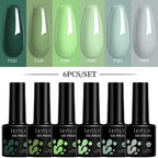 LILYCUTE 7ML 6PCS Neon Gel Nagellack Set fluoreszierend Farbwechsel Semi Permanent Soak Off Maniküre-Kit Nail Art Gel