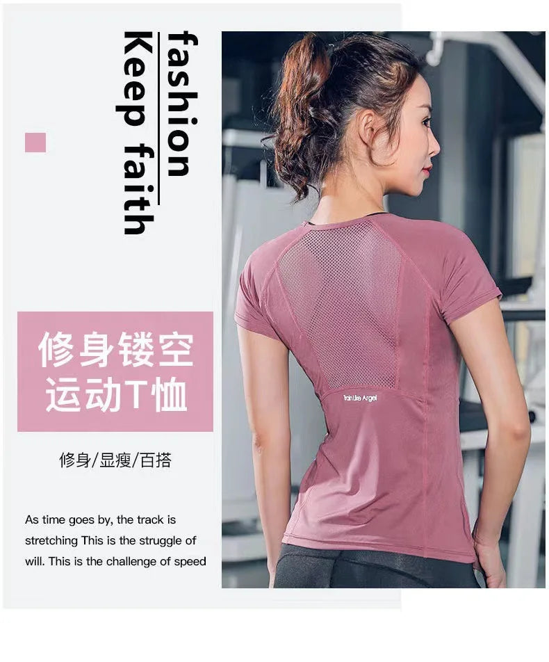 Damen-Sportbekleidung für Fitness, Laufen, Joggen, nahtloses Langarm-Sportshirt für Damen, Yoga-Top, weibliche Workout-Oberteile, T-Shirt
