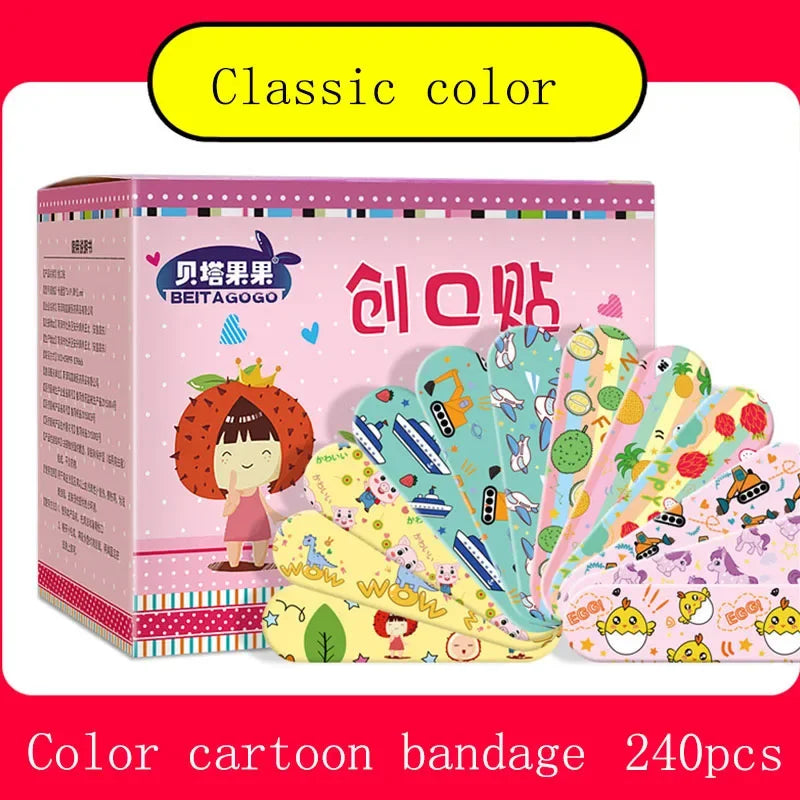 60/120/240/360/480pcs Cartoon Pattern Waterproof Hemostasis Band Aid Stickers for Kids Adhesive Bandage Wound Plaster First Aid