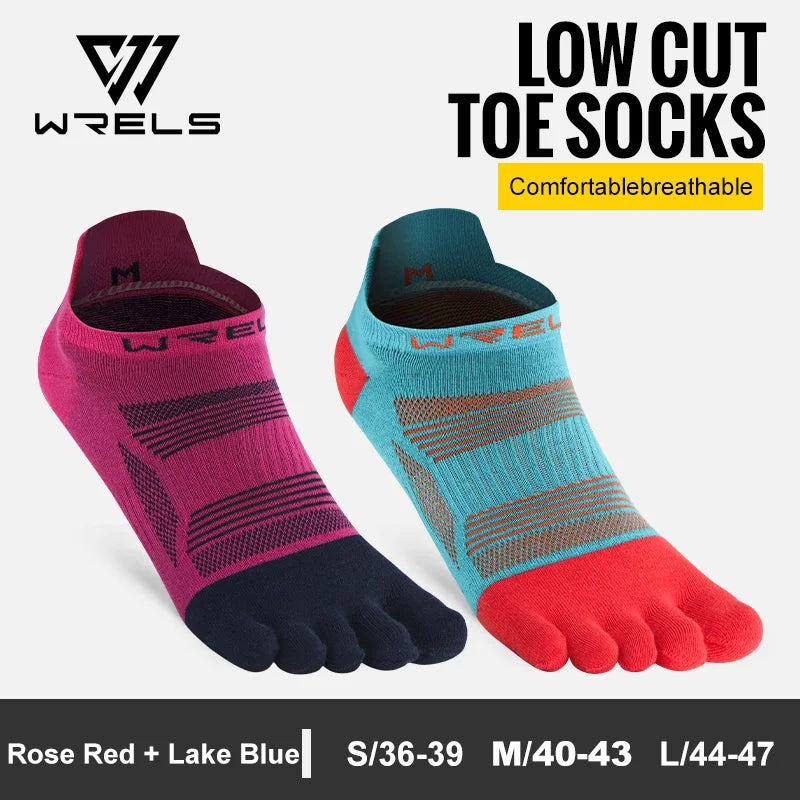 WRELS Zehensocken Laufsocken für Herren Damen Atmungsaktive Fünf-Finger-Socken Hochleistungs-Sport-Fünf-Zehen-Socken
