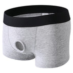 CLEVER-MENMODE Herrenunterhose mit offenem Penisbeutel, Loch, Boxershorts, Cockring, Slip, Baumwollunterwäsche, Boxershorts hombre