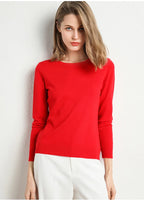 Damen Slim O-Neck Pullover Kaschmir-Wollmischung Pullover Herbst Und Winter Langarm Strick Unterhemd Große Größe 2024