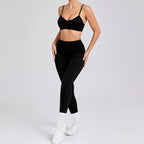 Nahtlose Yoga-Sets Sport-Fitness Hochbund-Hüfthebe-Formhose Rückenfreier BH-Anzug Workout-Gym-Leggings-Sets für Damen