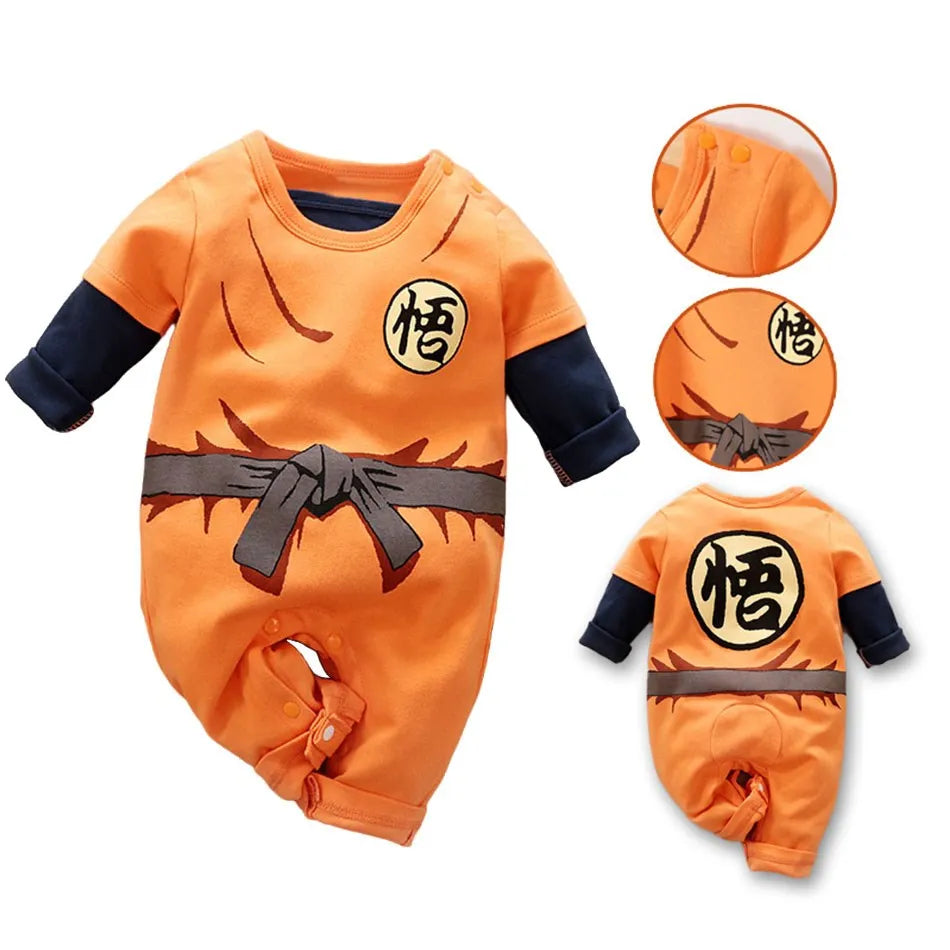 Anime Kleidung Baby Vegeta Strampler Neugeborene Kuririn Roshi Trainingsoutfit Säuglinge Kinder Halloween Cartoon Cosplay Kostüm Overall