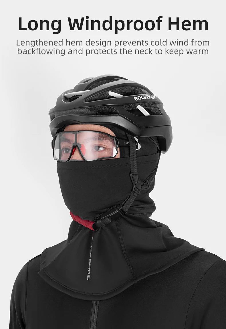 ROCKBROS Radmützen Vollgesichtsmaske Winter Atmungsaktiv Winddicht Fleece Fahrrad Halswärmer Schal Maske Skifahren Motorrad Fahrradmütze