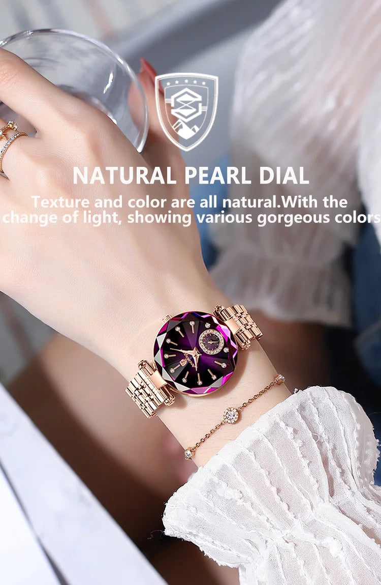 POEDAGAR Luxusuhr für Damen, wasserdicht, lässige Quarzuhr für Damen, hochwertige elegante Damenuhren, Damenuhr Reloj+Box