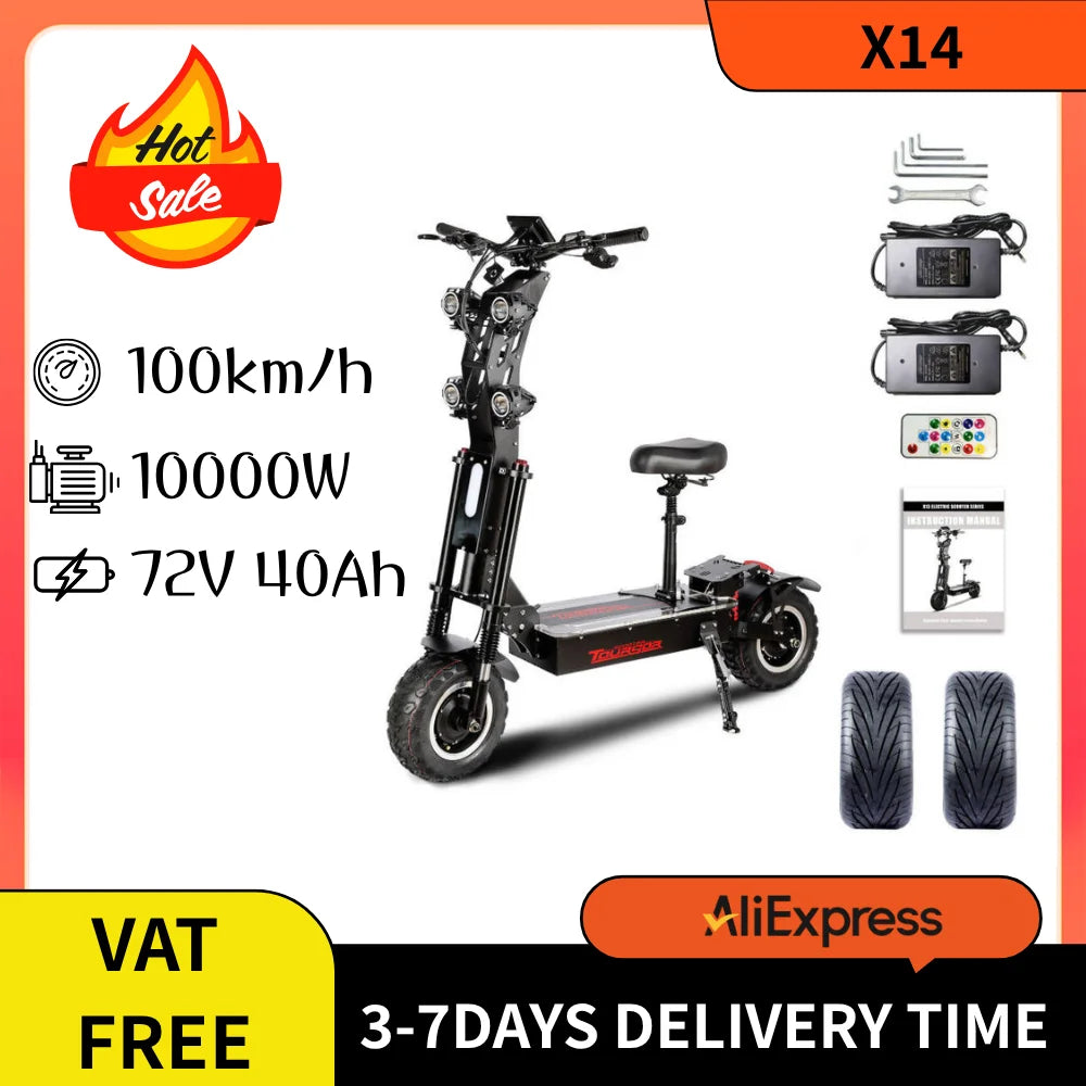 Toursor X14 Elektroroller 10000W 14 Zoll 72V Offroad Erwachsenen Klapproller Neu EU Express Zollfrei 2025 Hauptbild