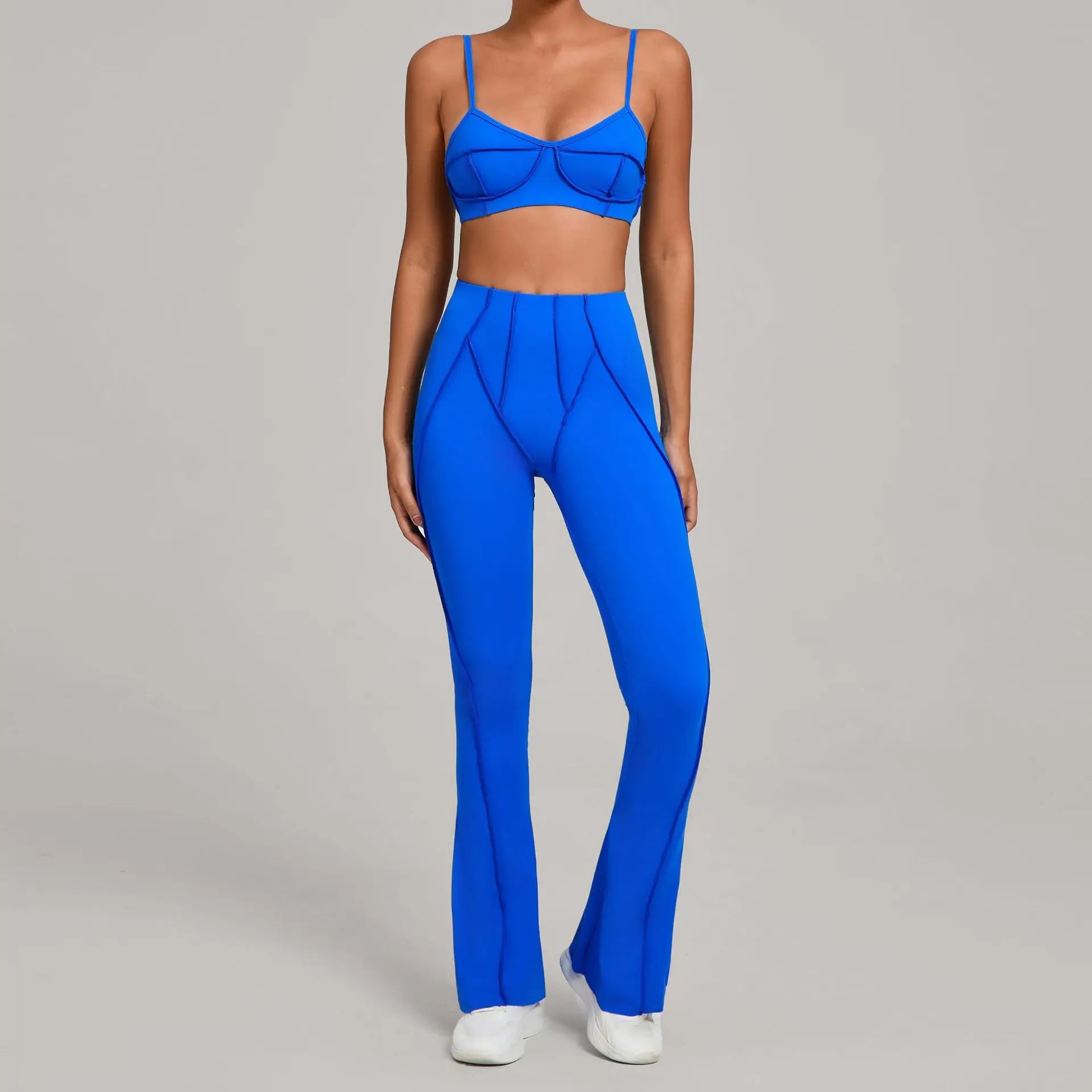 Nahtlose Yoga-Sets Sport-Fitness Hochbund-Hüfthebe-Formhose Rückenfreier BH-Anzug Workout-Gym-Leggings-Sets für Damen
