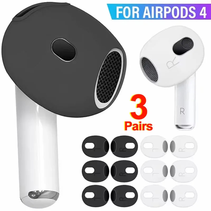 3 Pair Silicone Eartips For Apple AirPods 4 Replacement Ultra Thin Rubber Earbuds Ear Tips For Airpod 4 Anti-Slip Earphone Cover Hauptbild