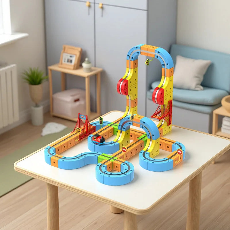 Elektrisches Magnetschwebebahn-Set für Kinder – Anti-Schwerkraft DIY Montage Magnetische Montageschiene Lernspielzeug für Jungen