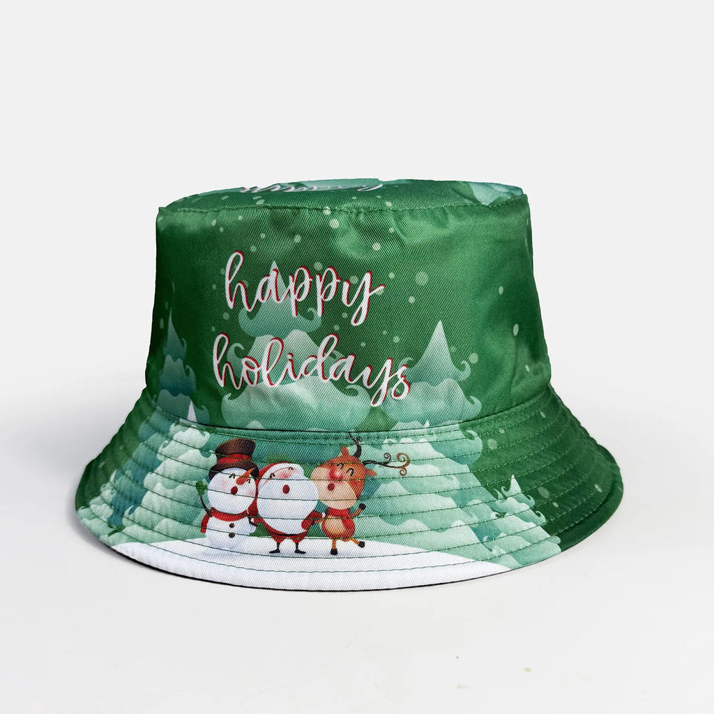 Cartoon Youthful Cool Novelty Christmas Santa Claus gift fisherman hat Outdoor Leisure Sunscreen Sun Hat Men Women bucket hats