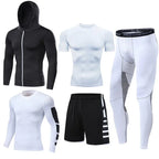 Herren Lauf-Trainingsanzug Fitness Sportbekleidungs-Set Kompressions-Leggings Sportkleidung Gym Enganliegende Jogginghose Rash Guard Lycra