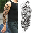 Kompass Roboterarm Temporäre Tattoos Ärmel für Männer Frauen Realistische Gefälschte Totenkopf Engel Ganzarm Tattoos Maori Totem Tattoo Aufkleber