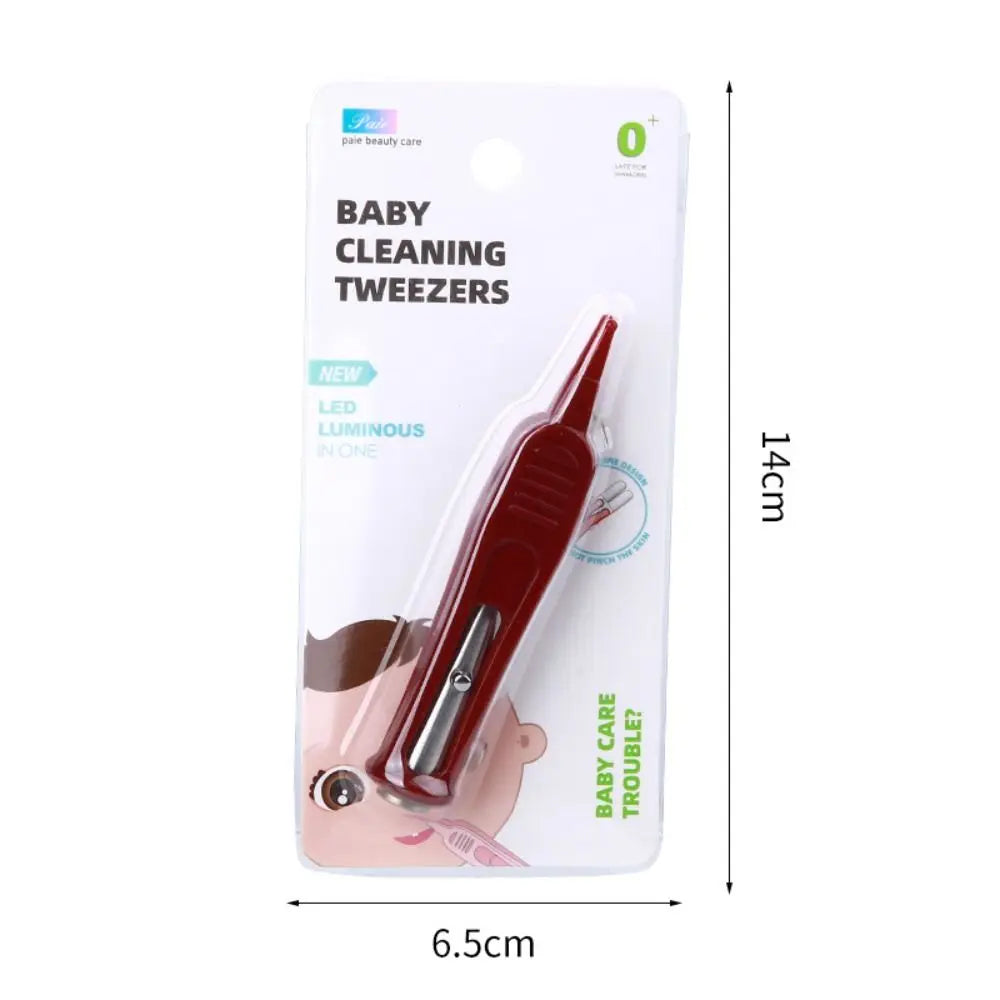 1 Stk. Baby-Nasenklammer, Säuglings-Ohr-Nasen-Nabel-Sicherheits-Pinzette, sichere Zange, Reinigungszubehör, Pinzette mit LED-Licht