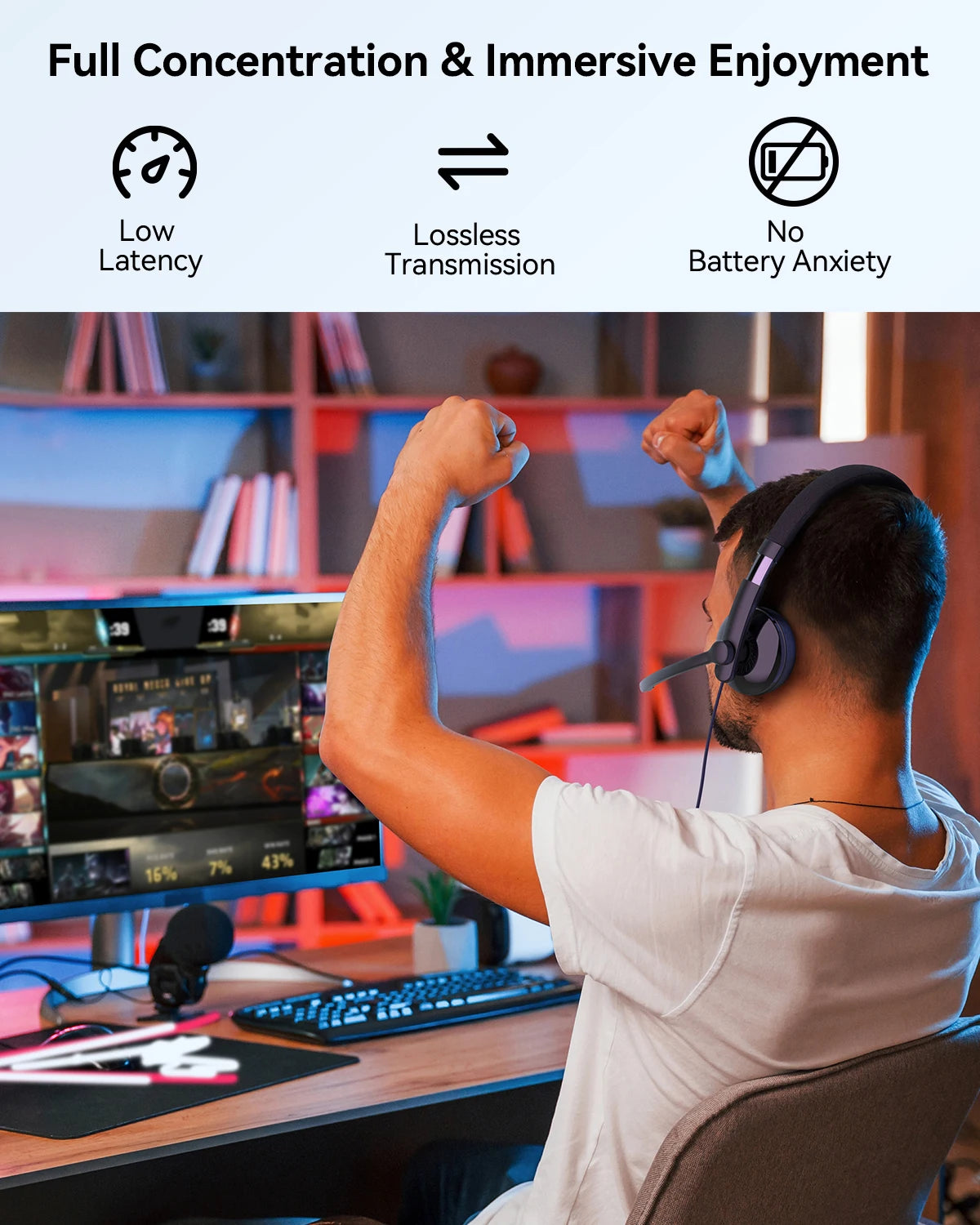EMEET Kabelgebundenes Headset mit Mikrofon, Callcenter USB-Kopfhörer, ENC-Geräuschunterdrückung, Office-Kabel-Kopfhörer für Telefon/PC-Computer